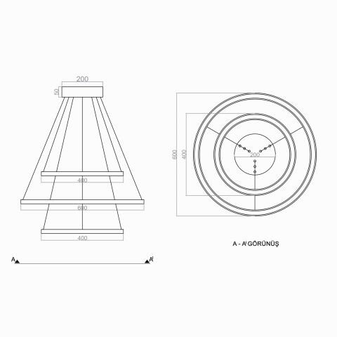 Sarkıt Led Avize Saturn Pro PL30051