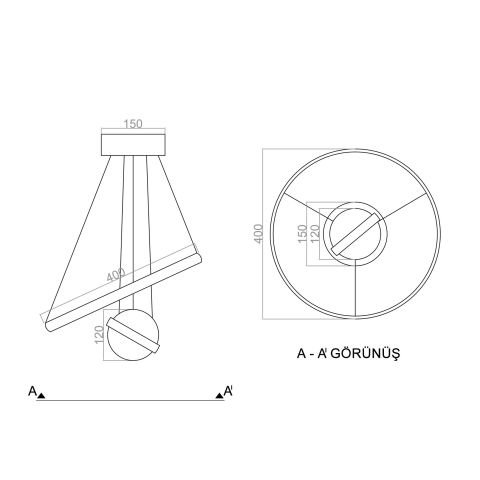 Sarkıt Led Avize Planetary Pro PLA32176 Led Avize