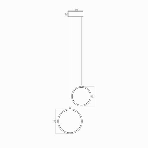 Sarkıt Led Avize Double Circle PLA32023 Led Avize