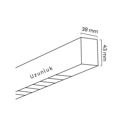 Goya Gy 8043-190 60 Watt Sıva Üstü ve Sarkıt Linear Armatür