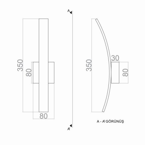 Led Aplik Corno 35 Cm PLA74104