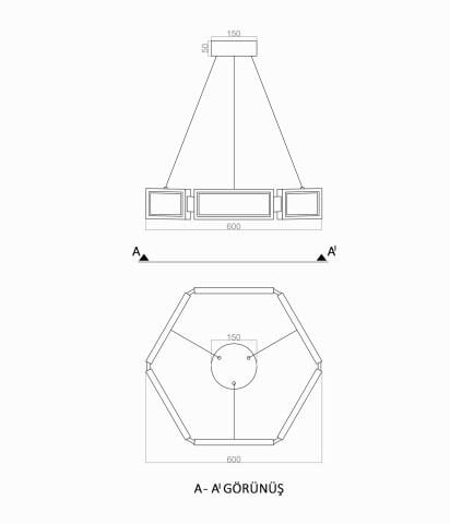 Sarkıt Led Avize Frame Pro PLA32127 Led Avize