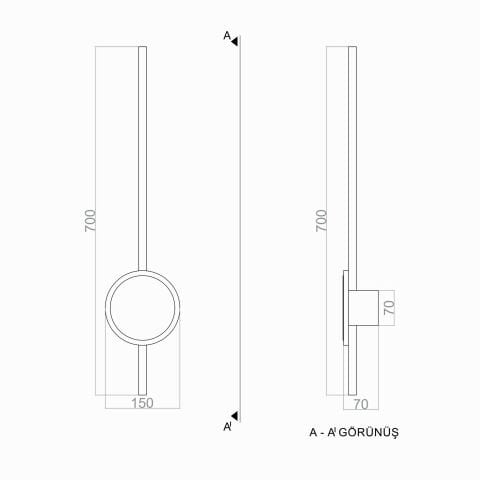 Led Aplik PLA74200 Excalibur Duvar Aplik