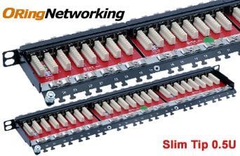 ORing Networking PPC6AF24R05 FTP Cat6a 24 Port 10G Patch Panel - 0.5U Right Angle