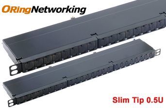 ORing Networking PPC6AF24R05 FTP Cat6a 24 Port 10G Patch Panel - 0.5U Right Angle