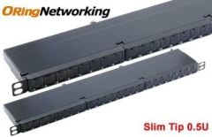 ORing Networking PPC6AF24R05 FTP Cat6a 24 Port 10G Patch Panel - 0.5U Right Angle