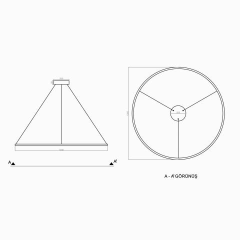 Sarkıt Led Avize Cirkel PLA30041E Led Avize
