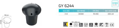Goya Gy 6244 3 Watt Ledli Duvar Aplik