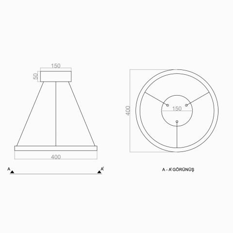 Sarkıt Led Avize Cirkel Pro PLA30041A Led Avize