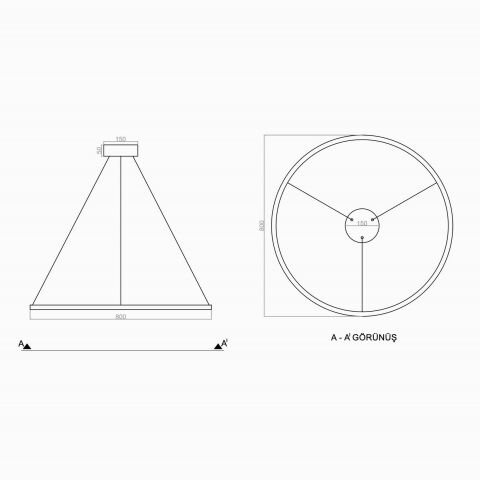 Sarkıt Led Avize Cirkel PLA30041C Led Avize