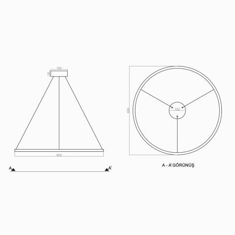 Sarkıt Led Avize Cirkel Pro PLA30041C Led Avize