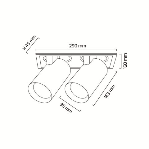 Goya Gy 3152-30 2x28 Watt COB Ledli Mağaza Armatürü