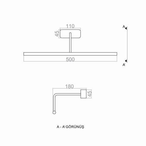 Led Aplik PLA74120 Kuğu Duvar Aplik Beyaz RAL9003 - 3000K - Gün Işığı