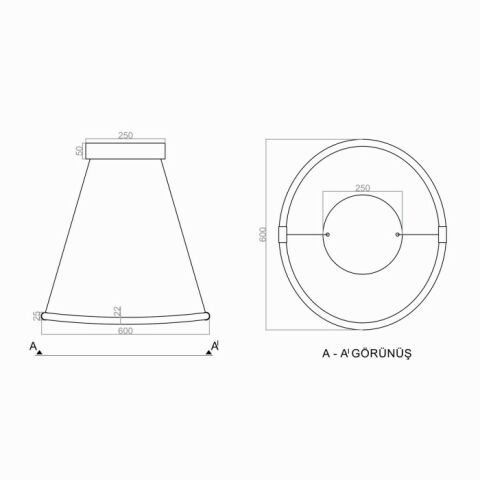 Sarkıt Led Avize Ovate PLA32093A