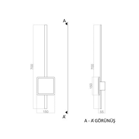 Led Aplik PLA74256 Excalibur Duvar Aplik