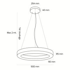 Goya Yuvarlak Simit-90 80 Watt Sıva Üstü ve Sarkıt Linear Armatür
