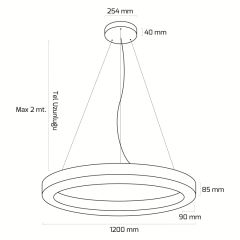 Goya Yuvarlak Simit-120 120 Watt Sıva Üstü ve Sarkıt Linear Armatür