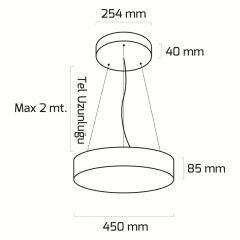 Goya Yuvarlak Pizza-45 38 Watt Sıva Üstü ve Sarkıt Linear Armatür