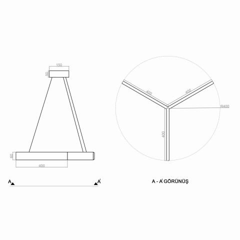 Sarkıt Led Avize Quinze Y Pro PLA61131 Led Avize