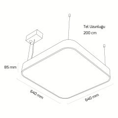 Goya Kare Pizza-60 90 Watt Sıva Üstü ve Sarkıt Linear Armatür