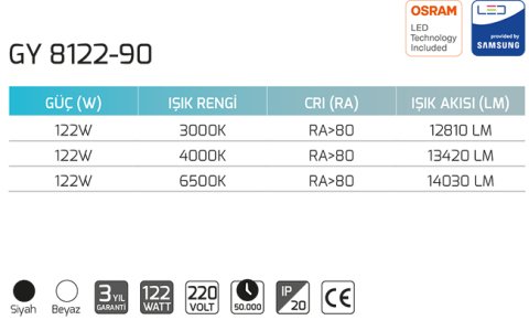 Goya Gy 8122-90 122 Watt Sarkıt Linear Armatur
