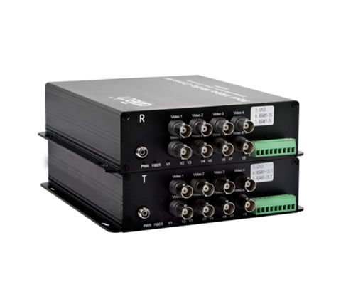 Fiber Media Converter - 8 Video AHD 720P + 1 Data -  Fiber Media Converter - 16 Video + 1 Data