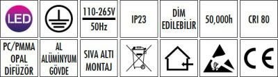 Nade 6 Watt Spot Panel Led Slim Downlight Beyaz - 3000K - Gün Işığı