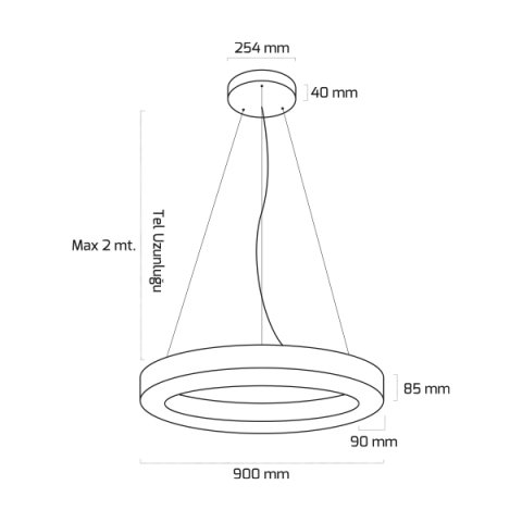 Goya Gy 8112-90 122 Watt Sarkıt Linear Armatür