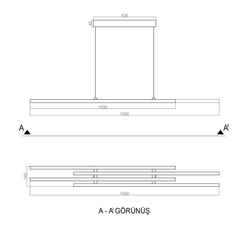 Sarkıt Led Avize 4Fence Pro PLA30308S Led Avize