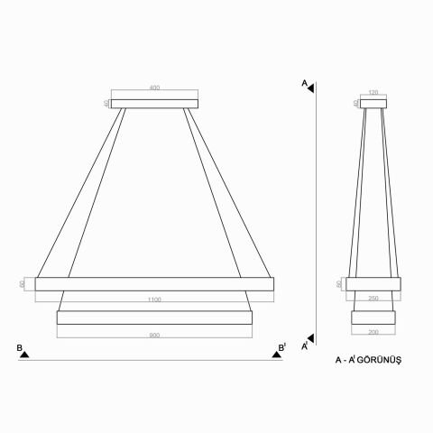 Sarkıt Led Avize Quinze 4Gen Pro PLA61122 Led Avize