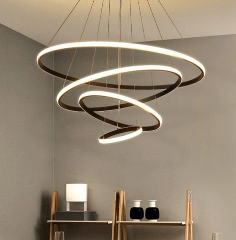 Sarkıt Led Avize 4lü Halka Pro PLA30104 Led Avize Beyaz RAL9003 - 3000K - Gün Işığı