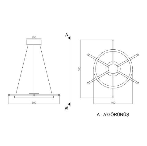 Sarkıt Led Avize Rudder PLA32202 Led Avize