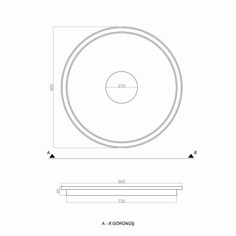 Plafonyer Led Avize PLA54106Y Eliptik