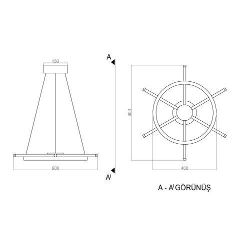 Sarkıt Led Avize Rudder Pro PLA32202 Led Avize