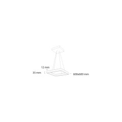 Goya İnce Kare Tek Yön-40 35 Watt Sarkıt Linear Armatür
