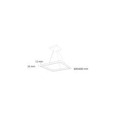 Goya İnce Kare Tek Yön-60 52 Watt Sarkıt Linear Armatür