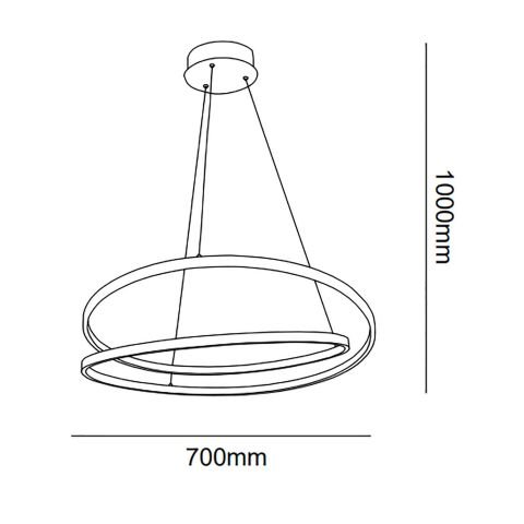 Sarkıt Led Avize Double Circle PLA30035 Led Avize