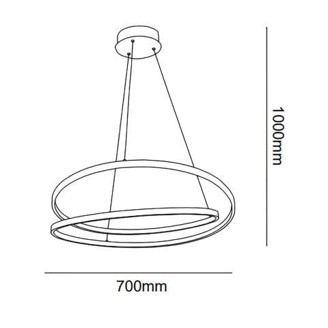 Sarkıt Led Avize Double Circle Pro PLA30035 Led Avize