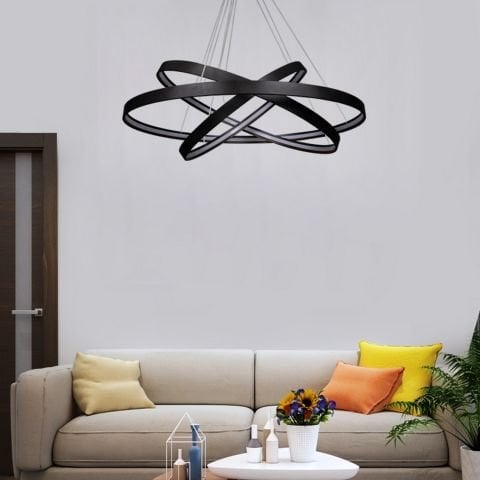 Sarkıt Led Avize Larga PLA30002 Led Avize Antrasit RAL7016 - 6500K - Beyaz