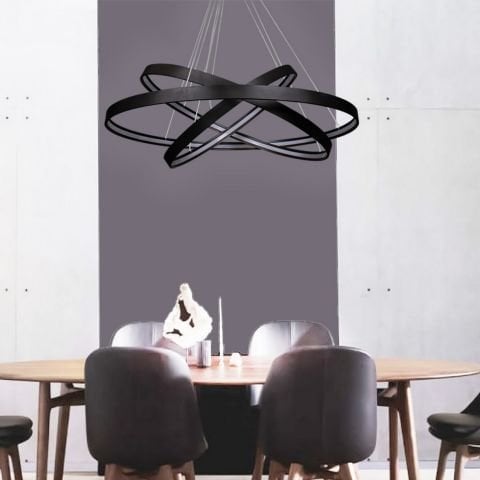 Sarkıt Led Avize Larga PLA30002 Led Avize Antrasit RAL7016 - 6500K - Beyaz