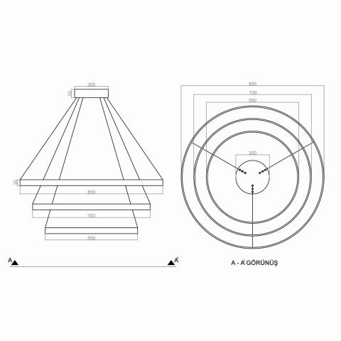 Sarkıt Led Avize Larga Pro PLA30002 Led Avize