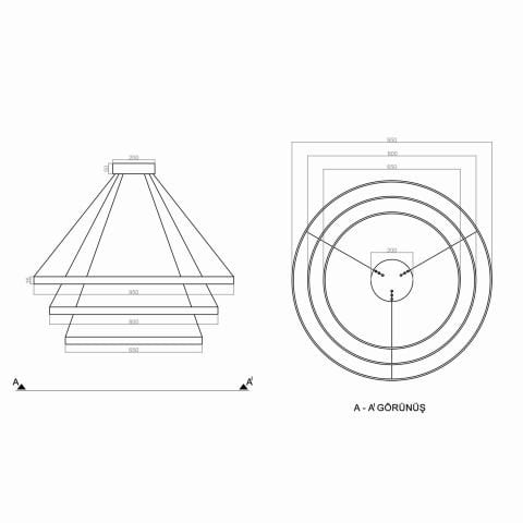 Sarkıt Led Avize Larga PLA30003 Led Avize