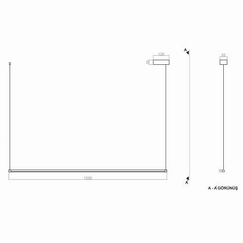 Sarkıt Led Avize Rod Pro PLA80016 Led Avize
