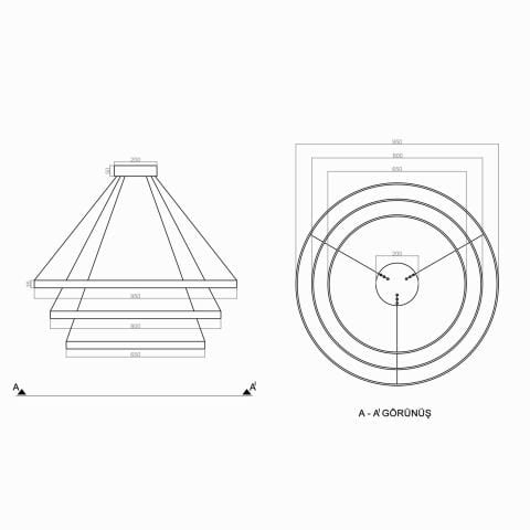 Sarkıt Led Avize Larga Pro PLA30003 Led Avize