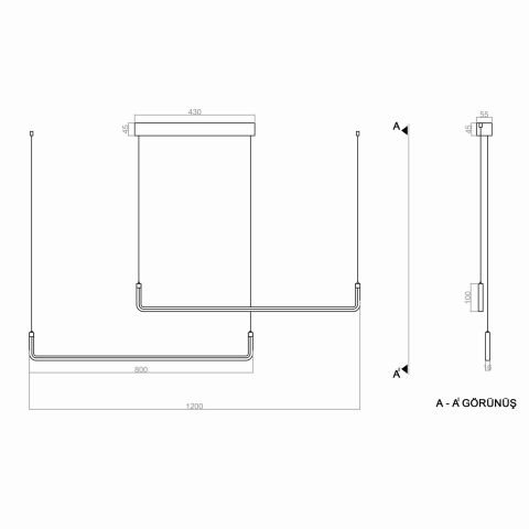 Sarkıt Led Avize 2'Li Rod PLA80015 Led Avize