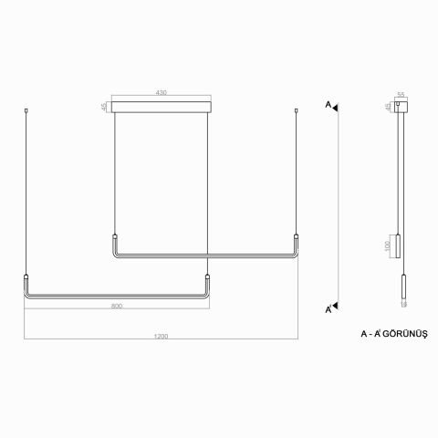 Sarkıt Led Avize 2'Li Pro Rod PLA80015 Led Avize