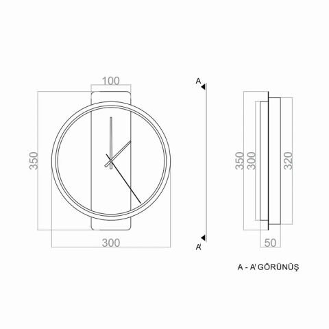 Led Aplik PLA74143 Saat Duvar Aplik