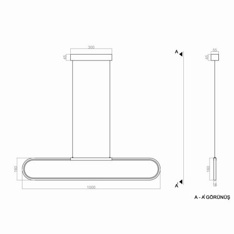 Sarkıt Led Avize Parkur Rod PLA80013 Led Avize