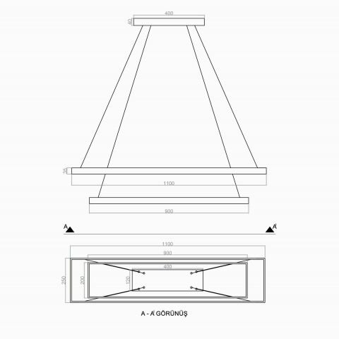 Sarkıt Led Avize Köşe Larga Pro PLA30021 Led Avize