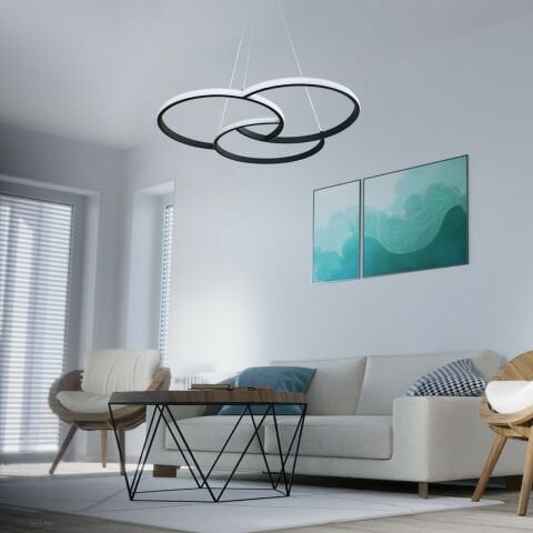 Sarkıt Led Avize Triple Bond Pro PLA30032 Led Avize Antrasit RAL7016 - 4000K - Ilık Beyaz
